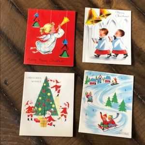 Lot of 4 vintage Christmas cards